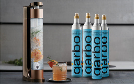 qarbo CLASSIC Sparkling Water and Soda Beverage Machine with 4 x 60L CO2 Cylinders - Twenty-39