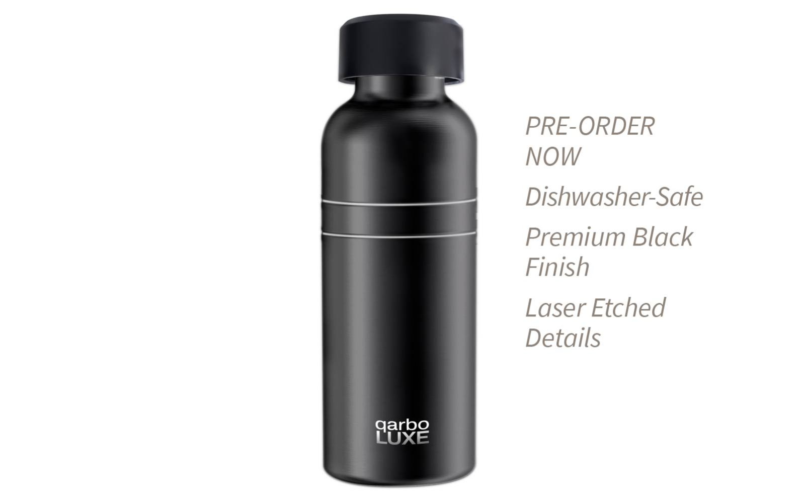 PRE-ORDER - qarbo LUXE - Dishwasher Safe - 1L Stainless Steel Bottle with Airplus Cap - Twenty-39