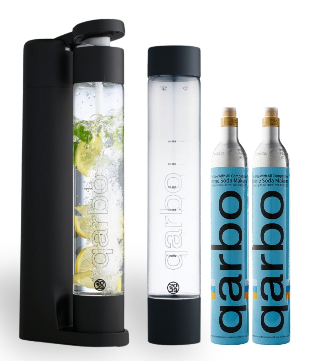 qarbo CLASSIC - Sparkling Water Maker and Fruit Infuser with two CO2 Cylinders