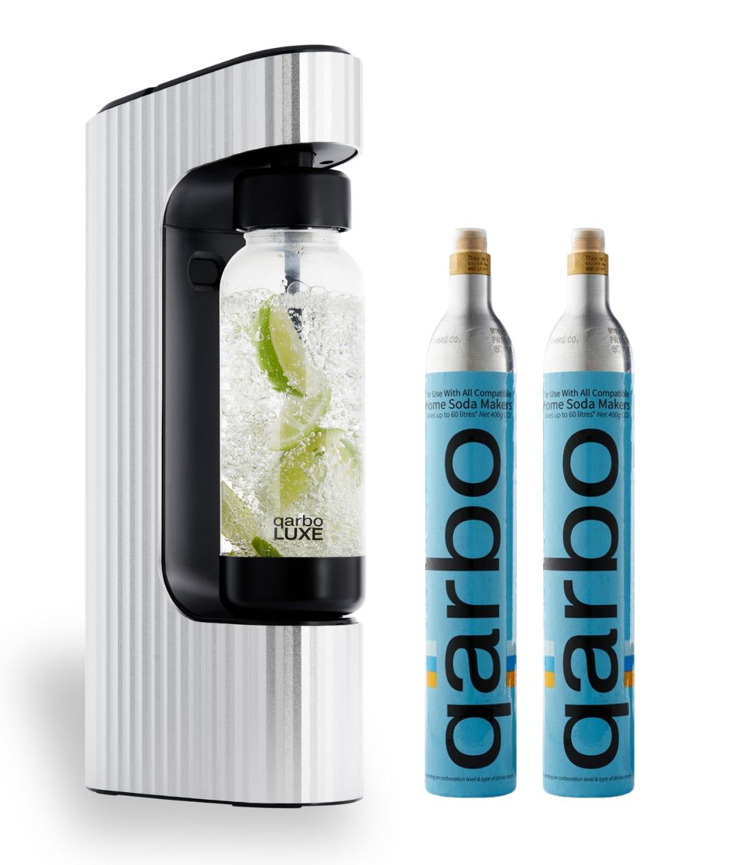 qarbo LUXE - PREMIUM - Sparkling Water and Beverage Maker with two CO2 Cylinders